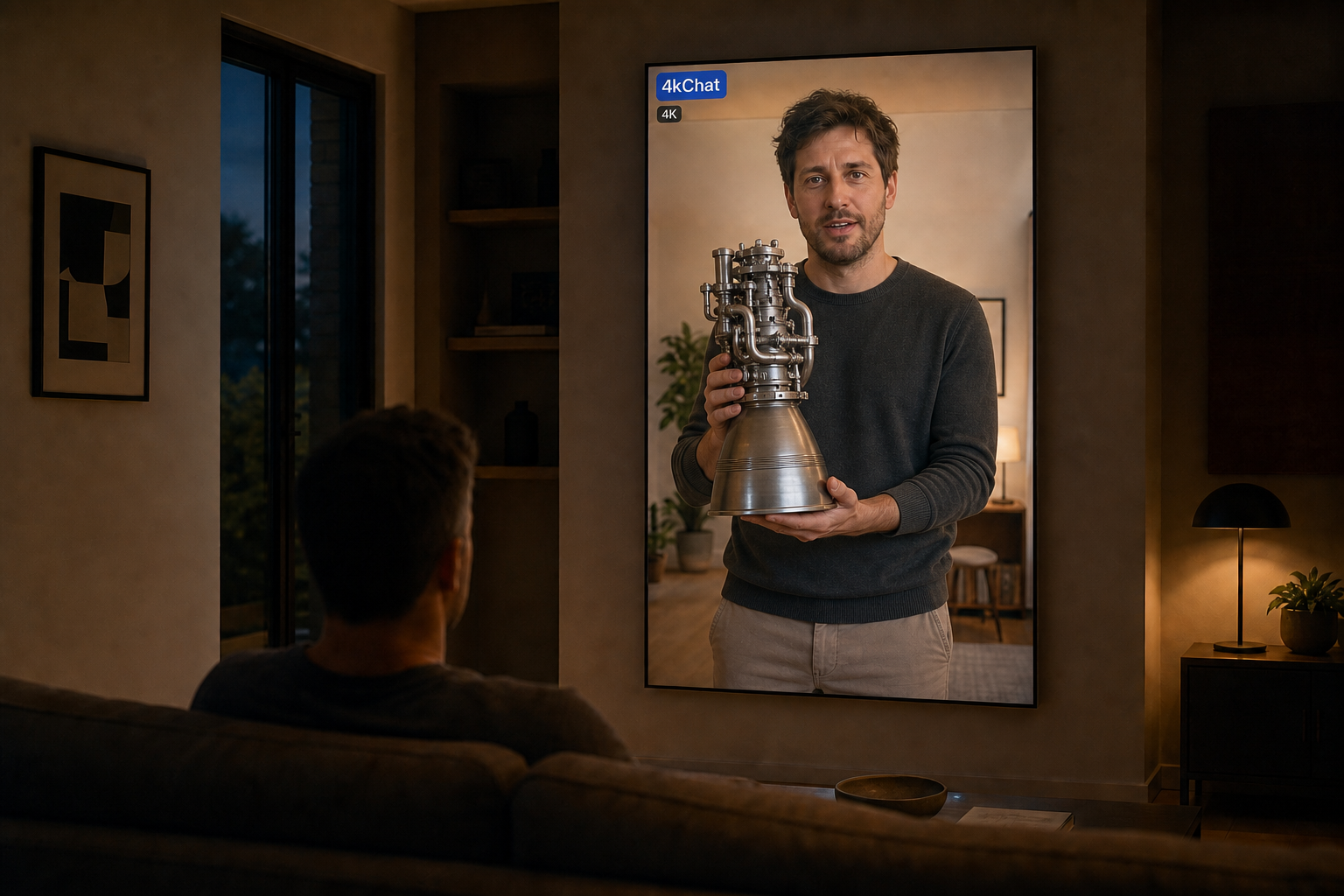 4K Chat life-size video call on a wall-mounted display
